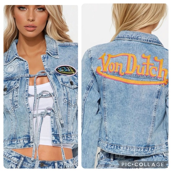 Von Dutch Jackets & Blazers - Von Dutch Light Blue Denim Jacket